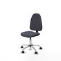 Silla de oficina Algarra con mecanismo Contacto permanente básico tapizada con Tela color Gris oscuro. Equipada con Base cromada, Sin brazos y Ruedas de parqué