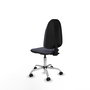Silla de oficina Algarra con mecanismo Contacto permanente básico tapizada con Tela color Gris oscuro. Equipada con Base cromada, Sin brazos y Ruedas de parqué