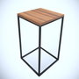 Hanah Home Pure Mesa Auxiliar Nogal 35x35x62cm Tablero Melamina 18mm Patas Metal