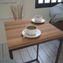 Hanah Home Pure Mesa Auxiliar Nogal 35x35x62cm Tablero Melamina 18mm Patas Metal