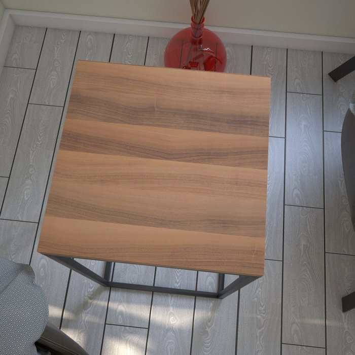 Hanah Home Pure Mesa Auxiliar Nogal 35x35x62cm Tablero Melamina 18mm Patas Metal Hanah Home Pure Mesa Auxiliar Nogal 35x35x62cm Tablero Melamina 18mm Patas Metal