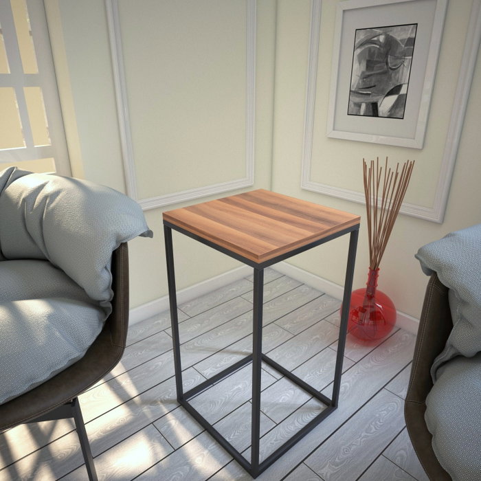 Hanah Home Pure Mesa Auxiliar Nogal 35x35x62cm Tablero Melamina 18mm Patas Metal Hanah Home Pure Mesa Auxiliar Nogal 35x35x62cm Tablero Melamina 18mm Patas Metal