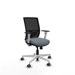 PIQUERAS Y CRESPO Silla de oficina Yunquera con mecanismo Sincro/Traslack, Gris y Negro