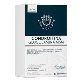GIANLUCA MECH Condroitina Glucosamina MSM 30 Comp. Complemento Alimenticio para el Mantenimiento del Cartílago Articular con Vitamina C