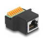 DeLOCK Adaptador RJ45 hembra a bloque de terminales con botón pulsador 66948