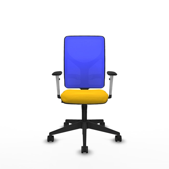 PIQUERAS Y CRESPO Silla de oficina Motilla con mecanismo Sincro, Amarillo y Azul