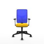 PIQUERAS Y CRESPO Silla de oficina Motilla con mecanismo Sincro, Amarillo y Azul