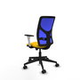 PIQUERAS Y CRESPO Silla de oficina Motilla con mecanismo Sincro, Amarillo y Azul