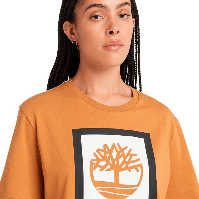 Camiseta de Manga Corta Hombre Timberland Stack Logo Colored Short Sleeve Naranja 6 Años