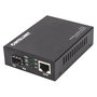 Intellinet 508193 Convertidor de Medios SFP+ a RJ45 10G, 10GB-T a 10GB-R, 10 GbE, 1 Puertos 10GB SFP+ y 1 RJ45, Velocidad hasta 10000 Mbit/s, 100 m, Negro