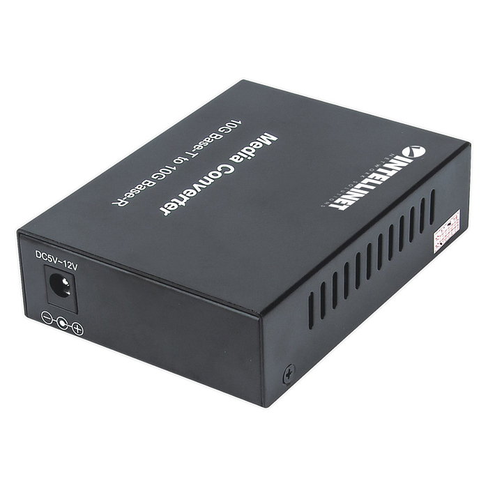 Intellinet 508193 Convertidor de Medios SFP+ a RJ45 10G, 10GB-T a 10GB-R, 10 GbE, 1 Puertos 10GB SFP+ y 1 RJ45, Velocidad hasta 10000 Mbit/s, 100 m, Negro