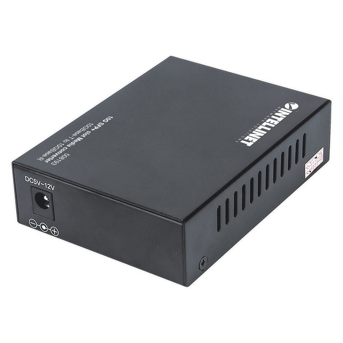 Intellinet 508193 Convertidor de Medios SFP+ a RJ45 10G, 10GB-T a 10GB-R, 10 GbE, 1 Puertos 10GB SFP+ y 1 RJ45, Velocidad hasta 10000 Mbit/s, 100 m, Negro