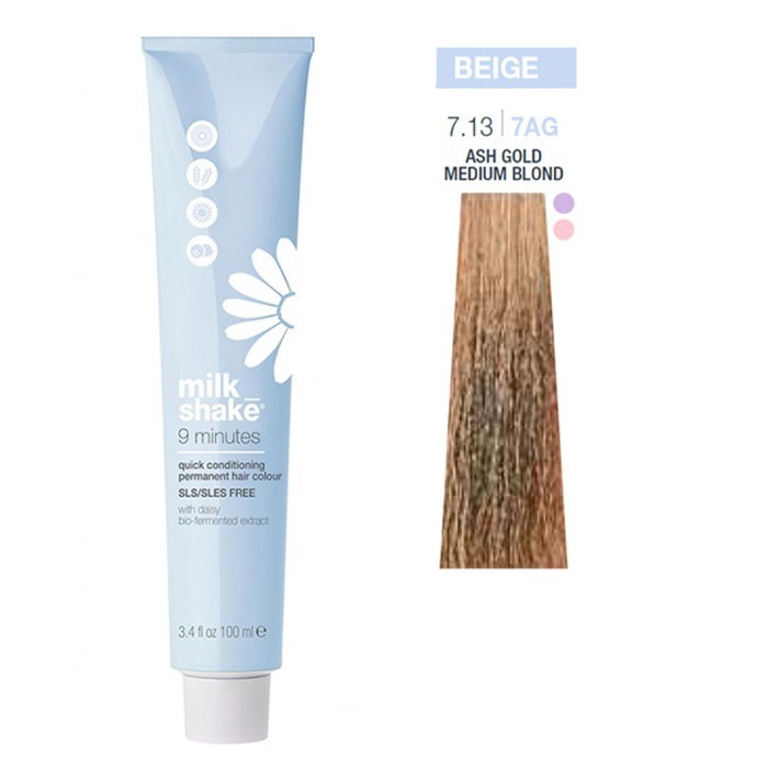 9 Minutes, Tinte permanente para el cabello, 7.13 Biondo Cenere Dorato, 100 ml 9 Minutes, Tinte permanente para el cabello, 7.13 Biondo Cenere Dorato, 100 ml