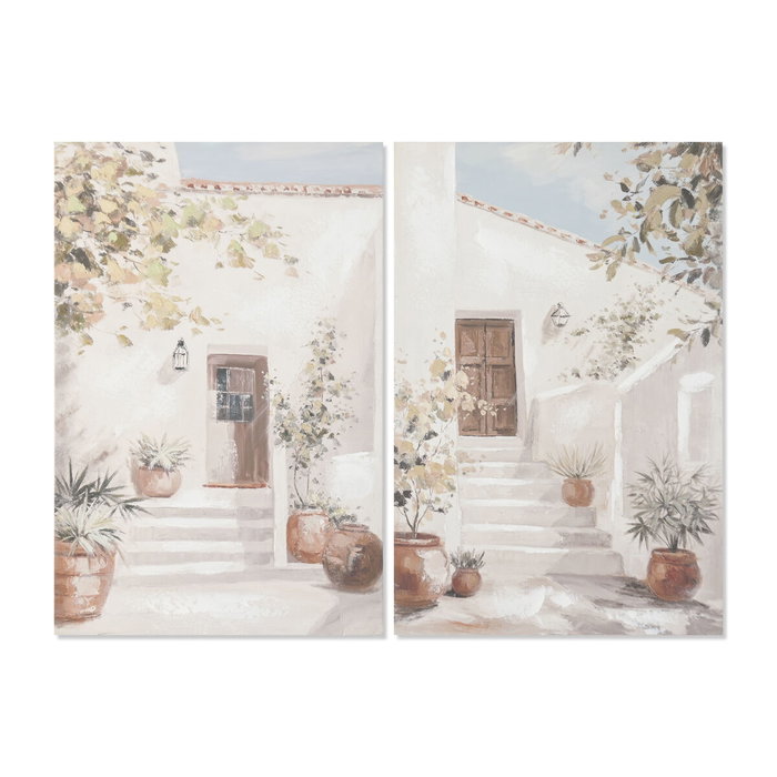 DKD Home Decor Cuadro Pueblo Blanco Verde Lienzo MDF 90 x 60 x 3.5 cm (2 Unidades) DKD Home Decor Cuadro Pueblo Blanco Verde Lienzo MDF 90 x 60 x 3.5 cm (2 Unidades)