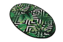 Conceptum Tropik Oval DJT Alfombra de Poliéster Antibacteriana Antideslizante 60 x 90 cm