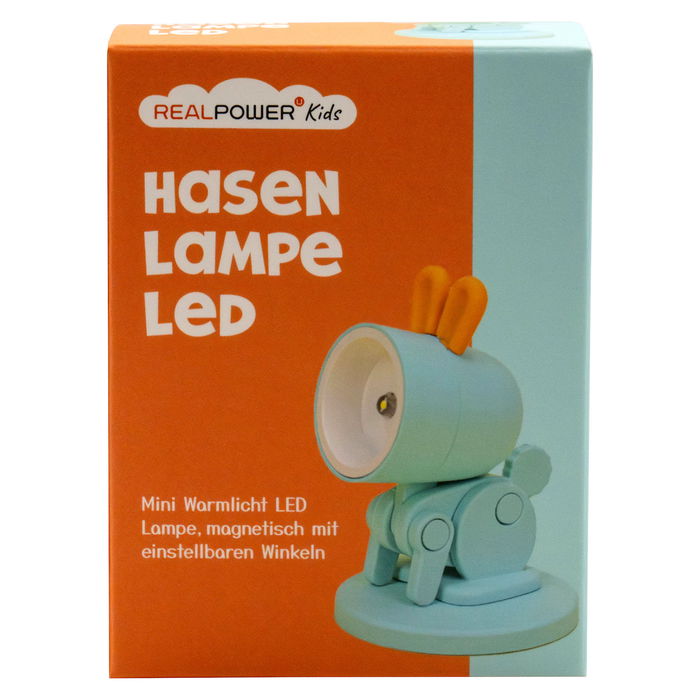 RealPower Taschenlampe LED Tier Blue Rabbit mit Sockel, Linterna LED con Enchufe