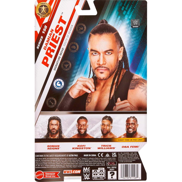 Mattel WWE Main Event Series Figura de Acción Damian Priest 15,24 cm con 14 Puntos de Articulación Mattel WWE Main Event Series Figura de Acción Damian Priest 15,24 cm con 14 Puntos de Articulación