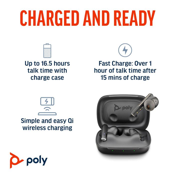 Poly Voyager Free 60 UC Auriculares Inalámbricos Carbon Black con Adaptador USB-C y Estuche de Carga Poly Voyager Free 60 UC Auriculares Inalámbricos Carbon Black con Adaptador USB-C y Estuche de Carga
