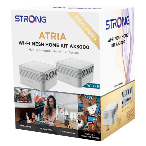Strong MESHKITAX3000 Sistema Wi-Fi Mesh Doble Banda Wi-Fi 6 Blanco 2 Unidades Interno