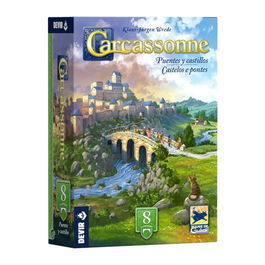 Devir Carcassonne Puentes Castillos Expansión 8 para el Juego de Mesa Base, Estrategia, 2-6 Jugadores, Español