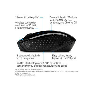 HP Wireless Mouse 200 Negro