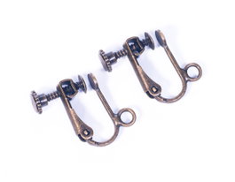 Innspiro Pendiente metálico clip con anilla y fijador dorado envejecido 15,0x15,3mm