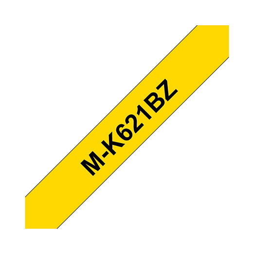 Brother M-K621BZ Cinta de 9 mm Negro sobre Amarillo, 8 m, No Laminada
