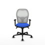 PIQUERAS Y CRESPO Silla de oficina Jorquera con mecanismo Sincro, Azul y Blanco