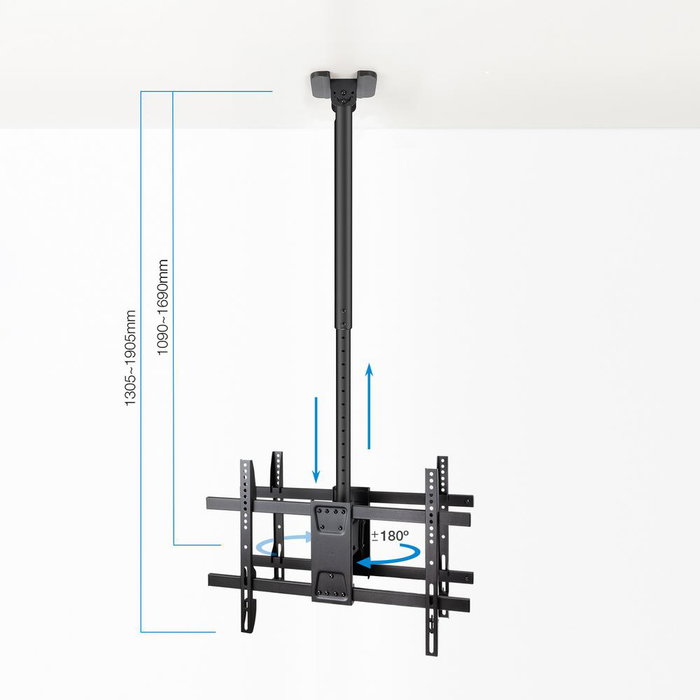 Tooq Soporte de Techo para 2 Pantallas 43-86 pulgadas XL Negro Tooq Soporte de Techo para 2 Pantallas 43-86 pulgadas XL Negro