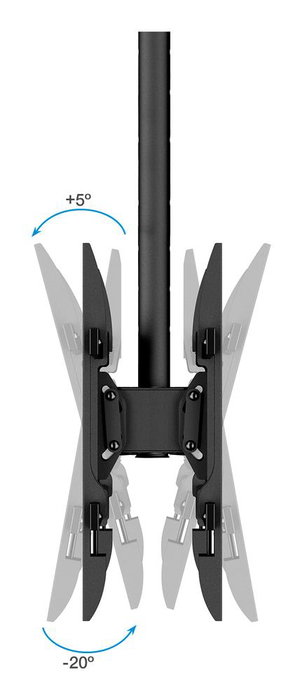 Tooq Soporte de Techo para 2 Pantallas 43-86 pulgadas XL Negro Tooq Soporte de Techo para 2 Pantallas 43-86 pulgadas XL Negro
