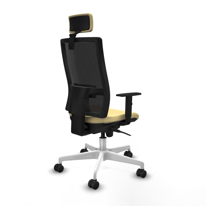 PIQUERAS Y CRESPO Silla de oficina Horna con mecanismo Sincro, Crema y Negro PIQUERAS Y CRESPO Silla de oficina Horna con mecanismo Sincro, Crema y Negro