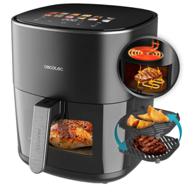 Cecotec Freidora sin Aceite Cecofry&Grill Duoheat 6500, 6.5L, 2200W, Negro, con Función Grill, Ventana y Pantalla Táctil