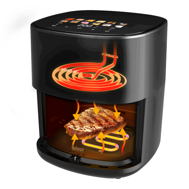 Cecotec Cecofry&Grill Duoheat 6500 Freidora de aire 6,5 L, 2200 W, Negro