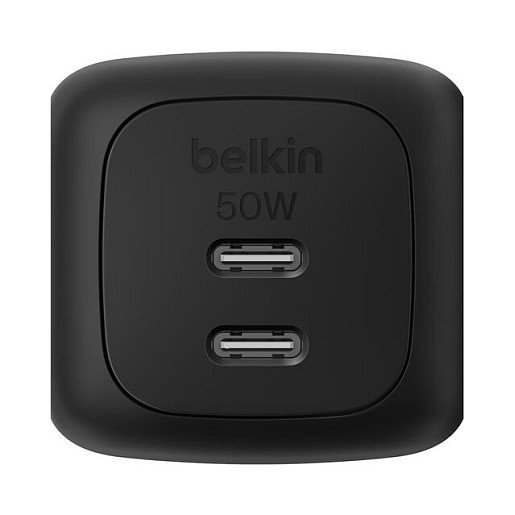 Belkin Cargador Dual USB-C 50W GaN WCH019kqBK Negro Belkin Cargador Dual USB-C 50W GaN WCH019kqBK Negro
