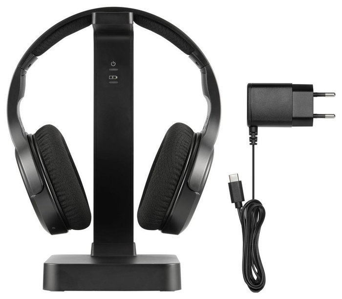 Hama Auriculares de Diadema Inalámbricos 2,4 GHz con Estación de Carga