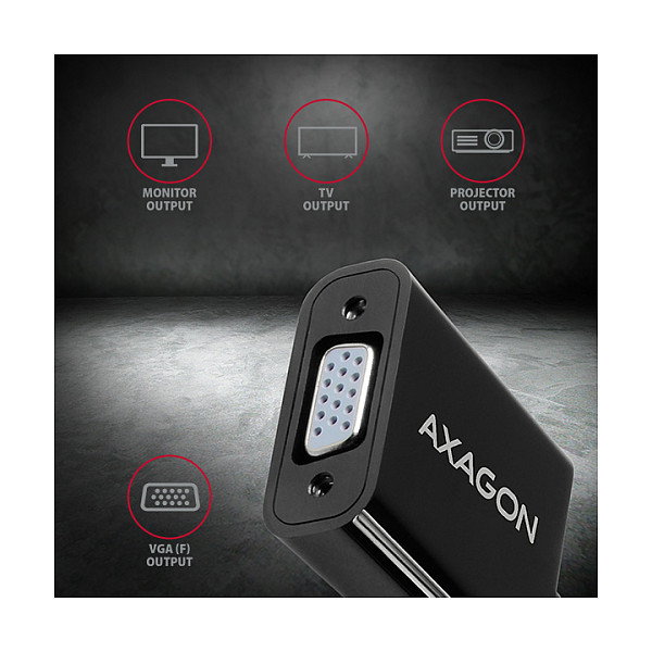 Axagon RVD-VGN Adaptador DisplayPort a VGA WUXGA negro