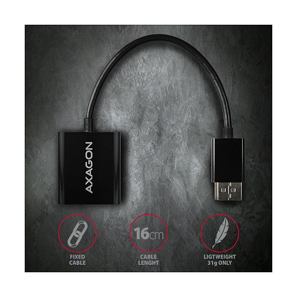 Axagon RVD-VGN Adaptador DisplayPort a VGA WUXGA negro