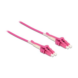 DeLOCK Cable de fibra óptica LC a LC Multimode OM4 Uniboot 1 m Rosa