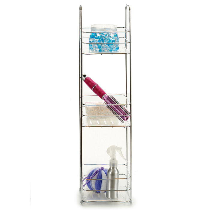 Berilo Estantería Metal Cuadrada 3 Pisos 16x62x16 cm Transparente (Set de 6)