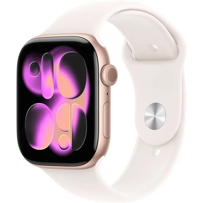 Apple Watch Series 11 GPS + Cellular 46 mm Caja de aluminio oro rosa Correa deportiva tono rubor claro M/L MFCJ4ZRA Apple Watch Series 11 GPS + Cellular 46 mm Caja de aluminio oro rosa Correa deportiva tono rubor claro M/L MFCJ4ZRA