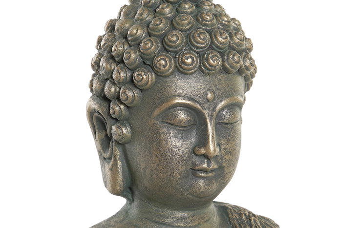 DKD Home Decor Figura de Buda Envejecido en Fibra de Vidrio 28x19x41 cm