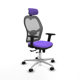 PIQUERAS Y CRESPO Silla de oficina Jorquera con mecanismo Sincro/Traslack, Lila y Gris