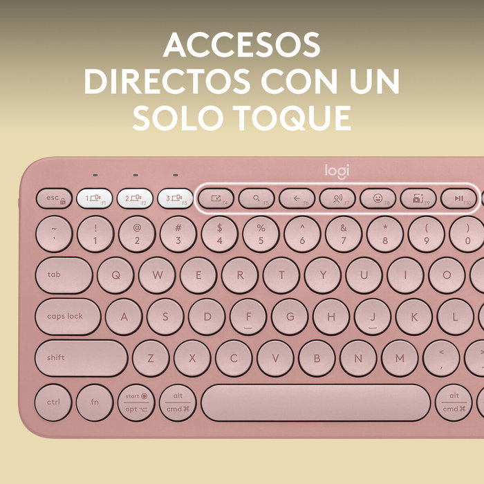 Logitech Pebble Keys 2 K380s Rosa QWERTY