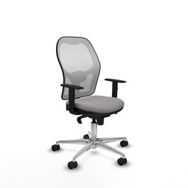 PIQUERAS Y CRESPO Silla de oficina Jorquera con mecanismo Sincro, Gris y Blanco