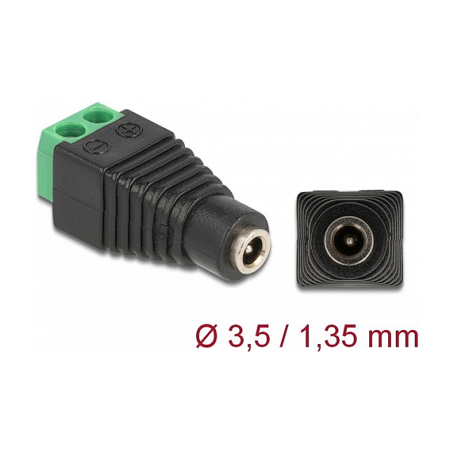 DeLOCK Adaptador Hembra CC 1,35 x 3,5 mm a Bloque de Terminales 2 Pin DeLOCK Adaptador Hembra CC 1,35 x 3,5 mm a Bloque de Terminales 2 Pin