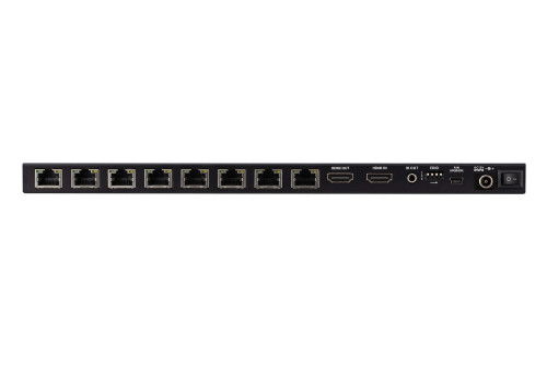 Aten VS1828KIT-AT-G - Distribuidor / Splitter HDMI 4K sobre Cat 6 de 8 Puertos en Kit, con 8 Receptores, Salida HDMI Local y POC