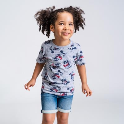Camiseta Corta Single Jersey Punto Minnie Gris 10 Años