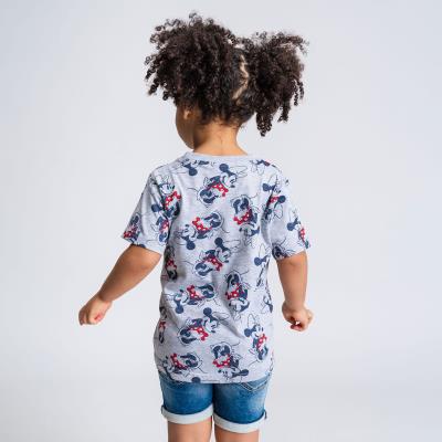 Camiseta Corta Single Jersey Punto Minnie Gris 10 Años
