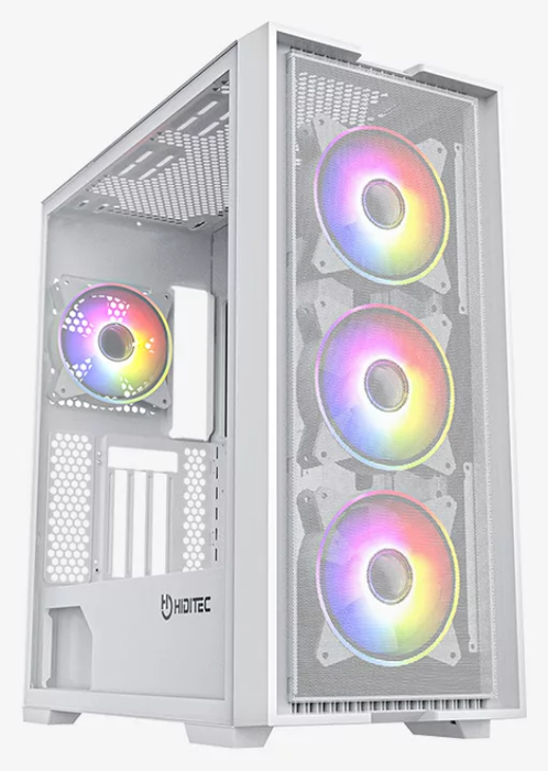 Hiditec H2 Air ARGB Torre Blanca con Ventiladores ARGB de Efecto Infinito