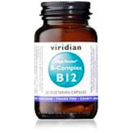 VIRIDIAN Vitamina B12 con Complejo B 90 Cápsulas Veganas | Ayuda a reducir cansancio, fatiga y apoya sistema nervioso e inmune.